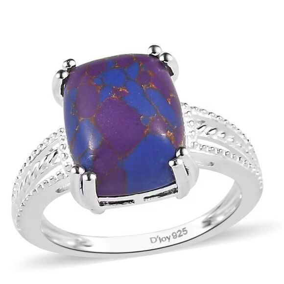 Mojave Purple Turquoise 4.25 ctw Solitaire Ring in Sterling Silver Size 8 New - Picture 1 of 7